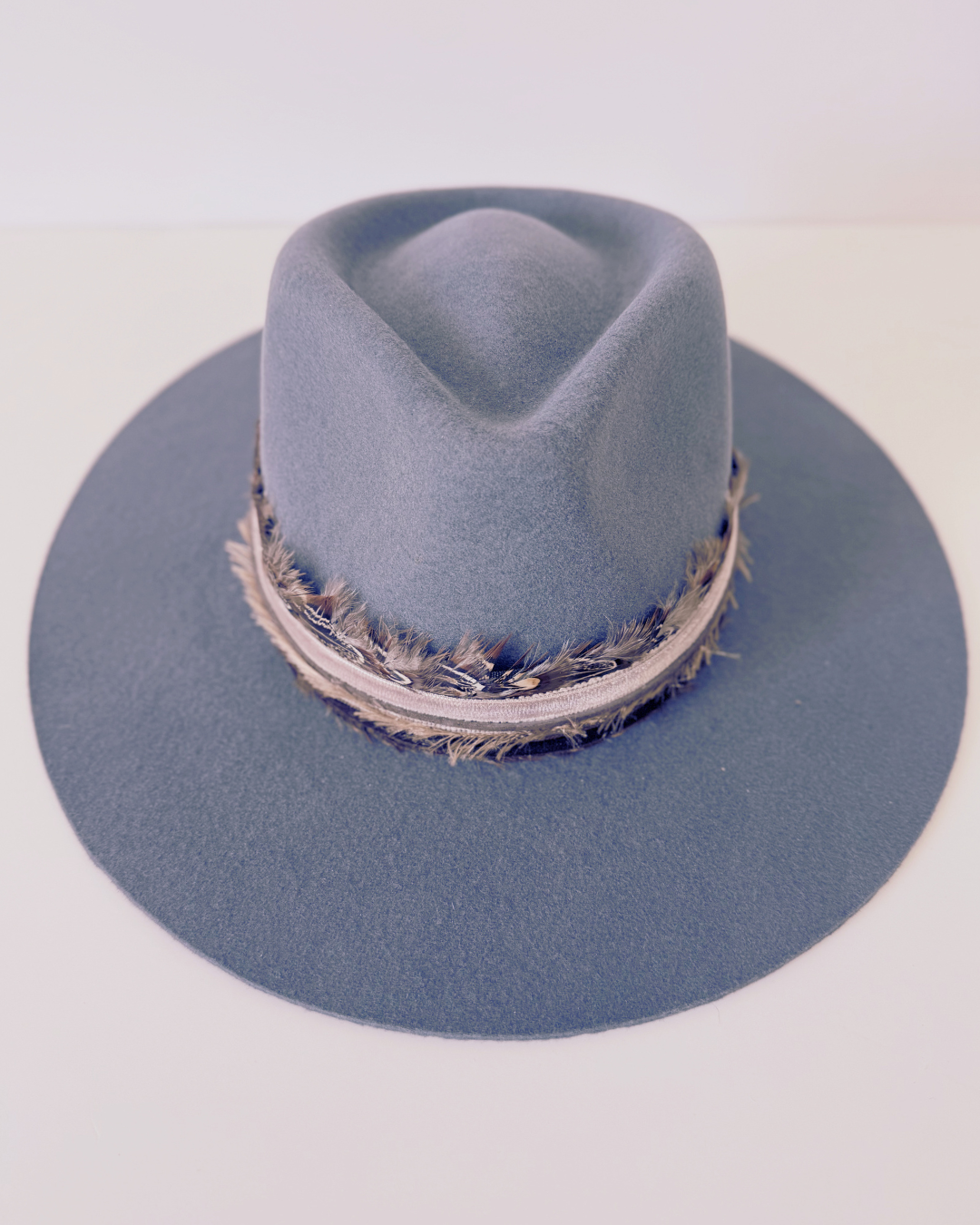 Stone Blue 100% Wool Felt Rancher Hat