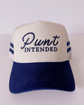 Punt Intended Embroidered Baseball Hat, Black and Beige