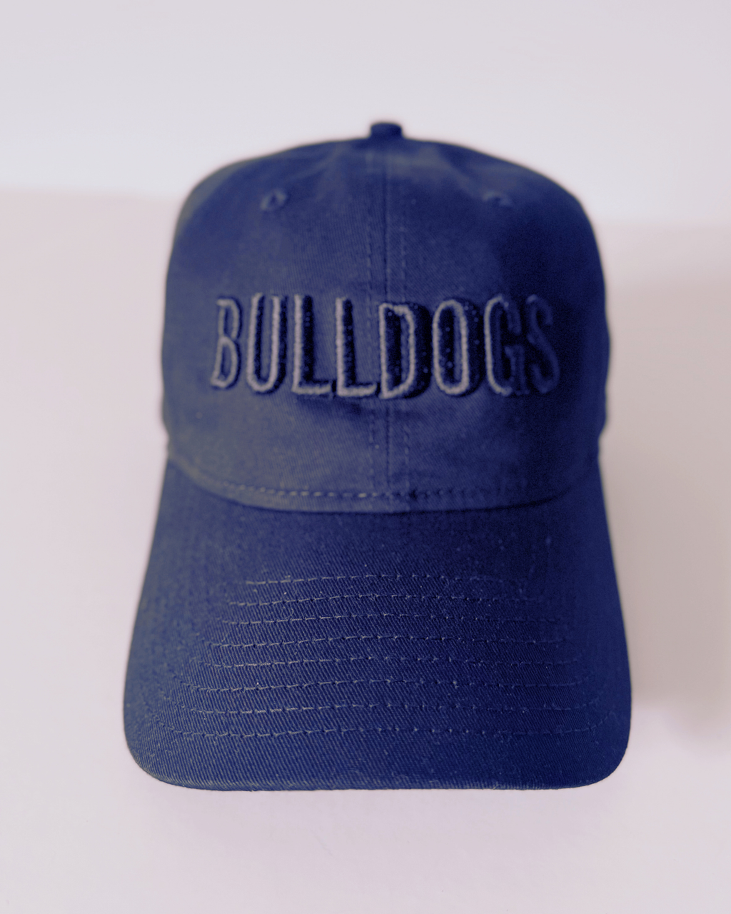Bulldogs 3D Embroidered Baseball Hat, Black with Black Lettering