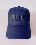 Bulldogs 3D Embroidered Baseball Hat, Black with Black Lettering
