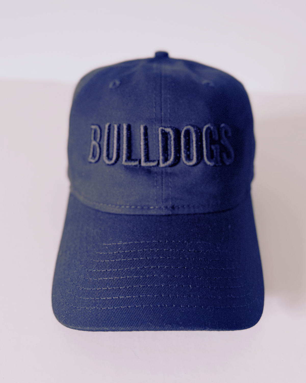 Bulldogs 3D Embroidered Baseball Hat, Black with Black Lettering