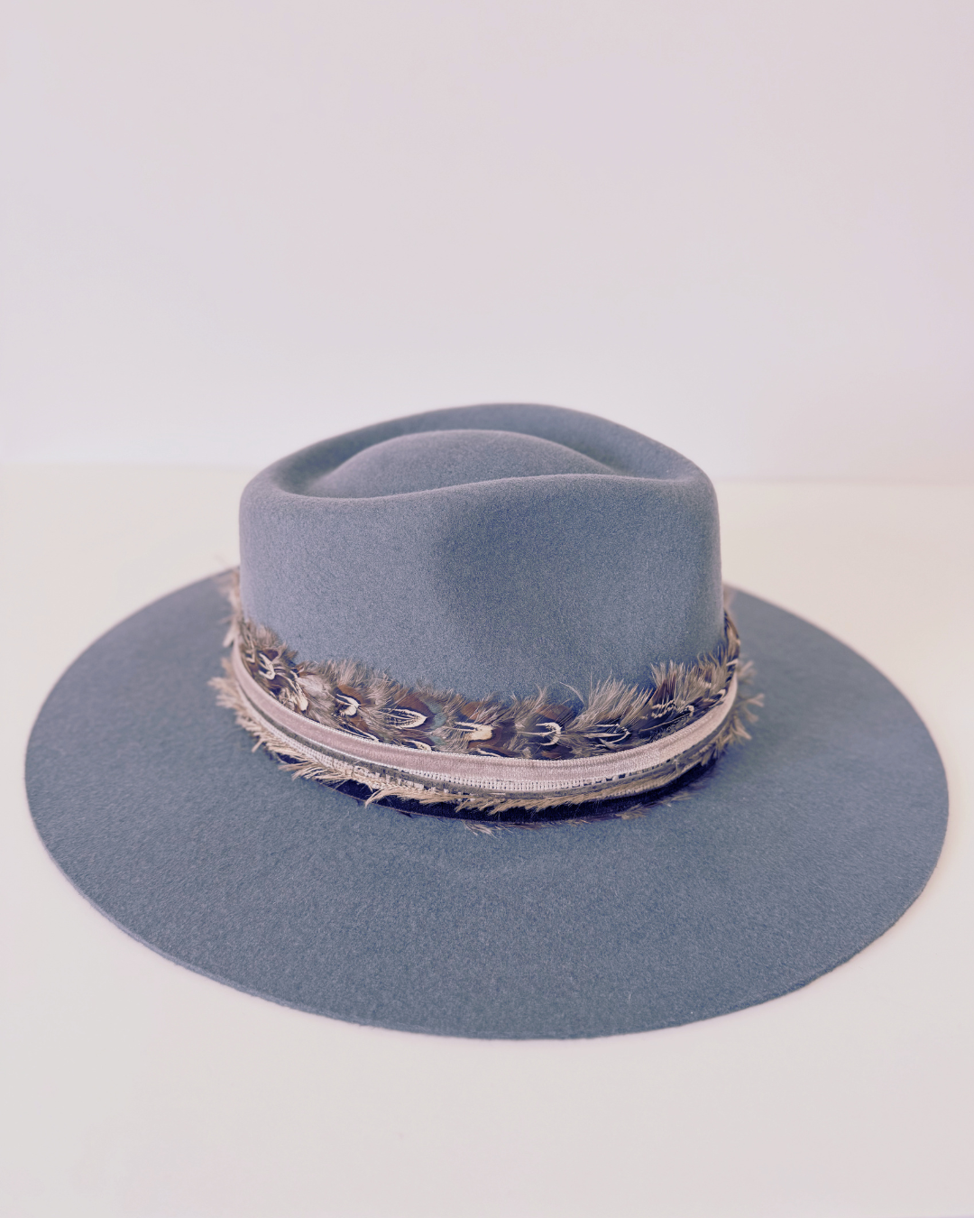 Stone Blue 100% Wool Felt Rancher Hat