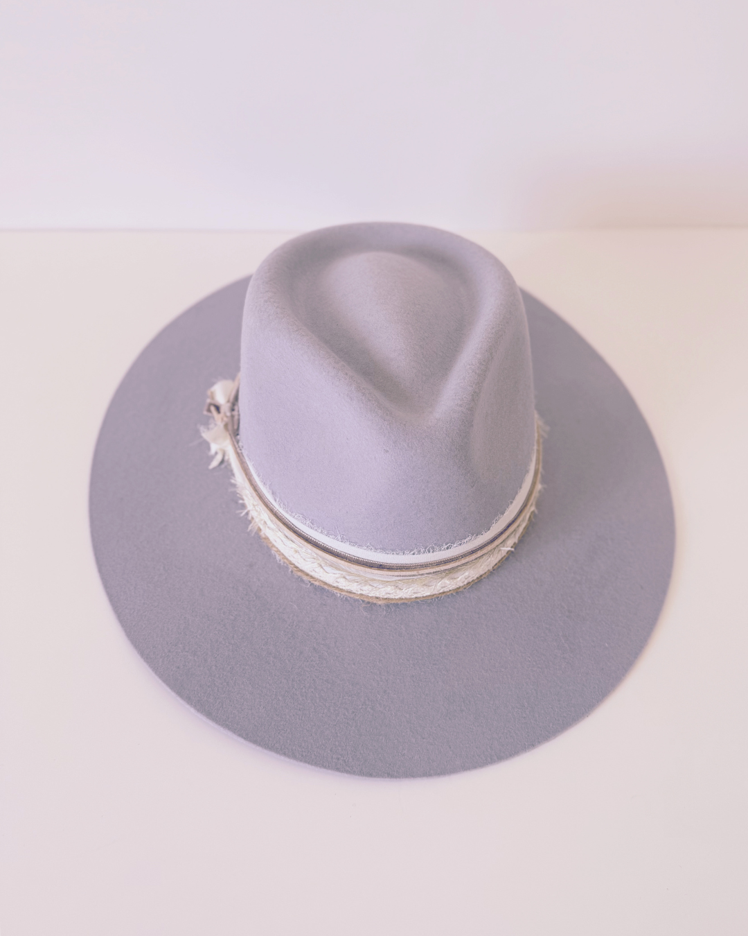 Ice Blue Grey 100% Wool Rancher Hat