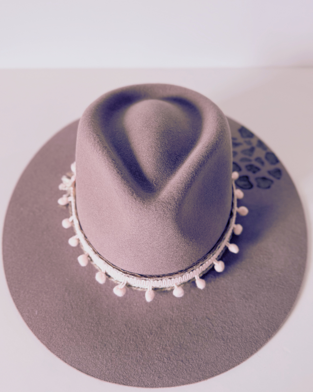 Fawn Brown Western Hat, 100% Wool, Leopard Burned Detailing