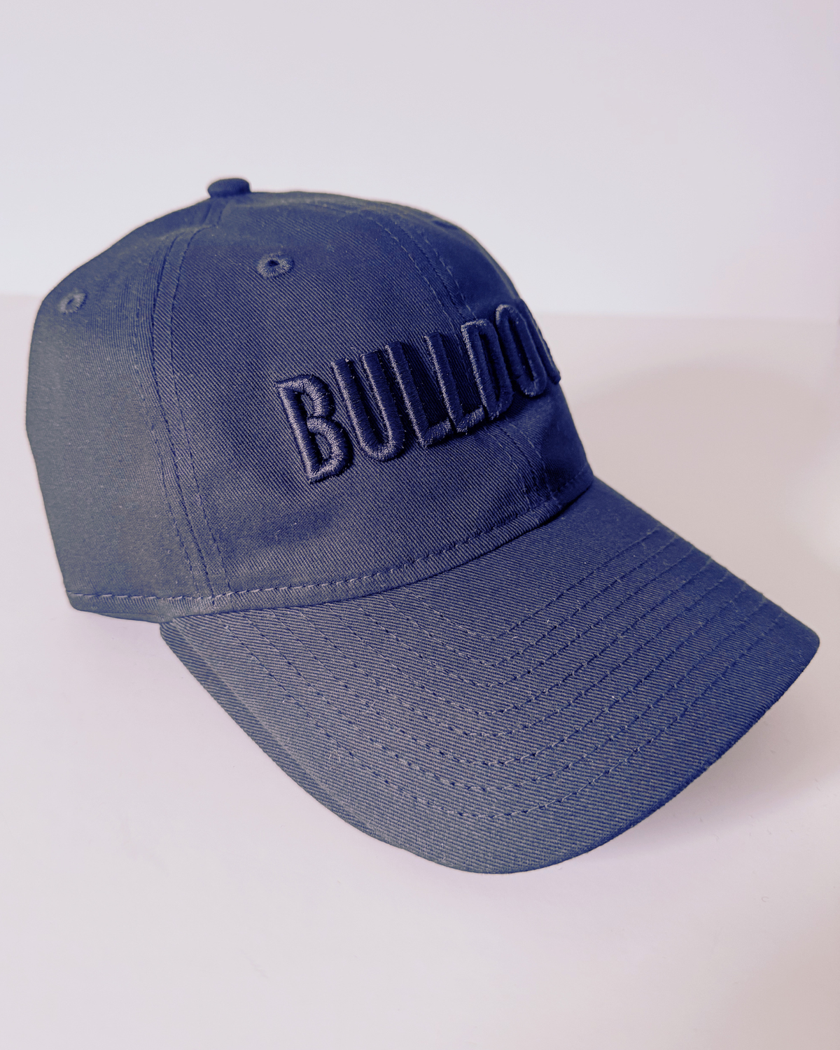 Bulldogs 3D Embroidered Baseball Hat, Black with Black Lettering