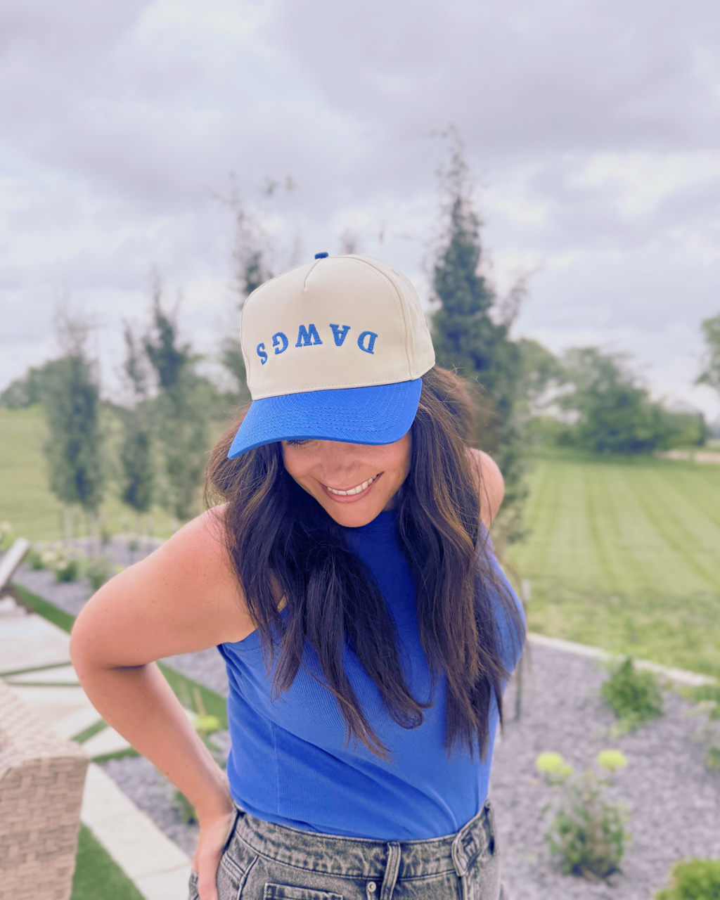 Dawgs Embroidered Baseball Hat, Royal Blue Snapback