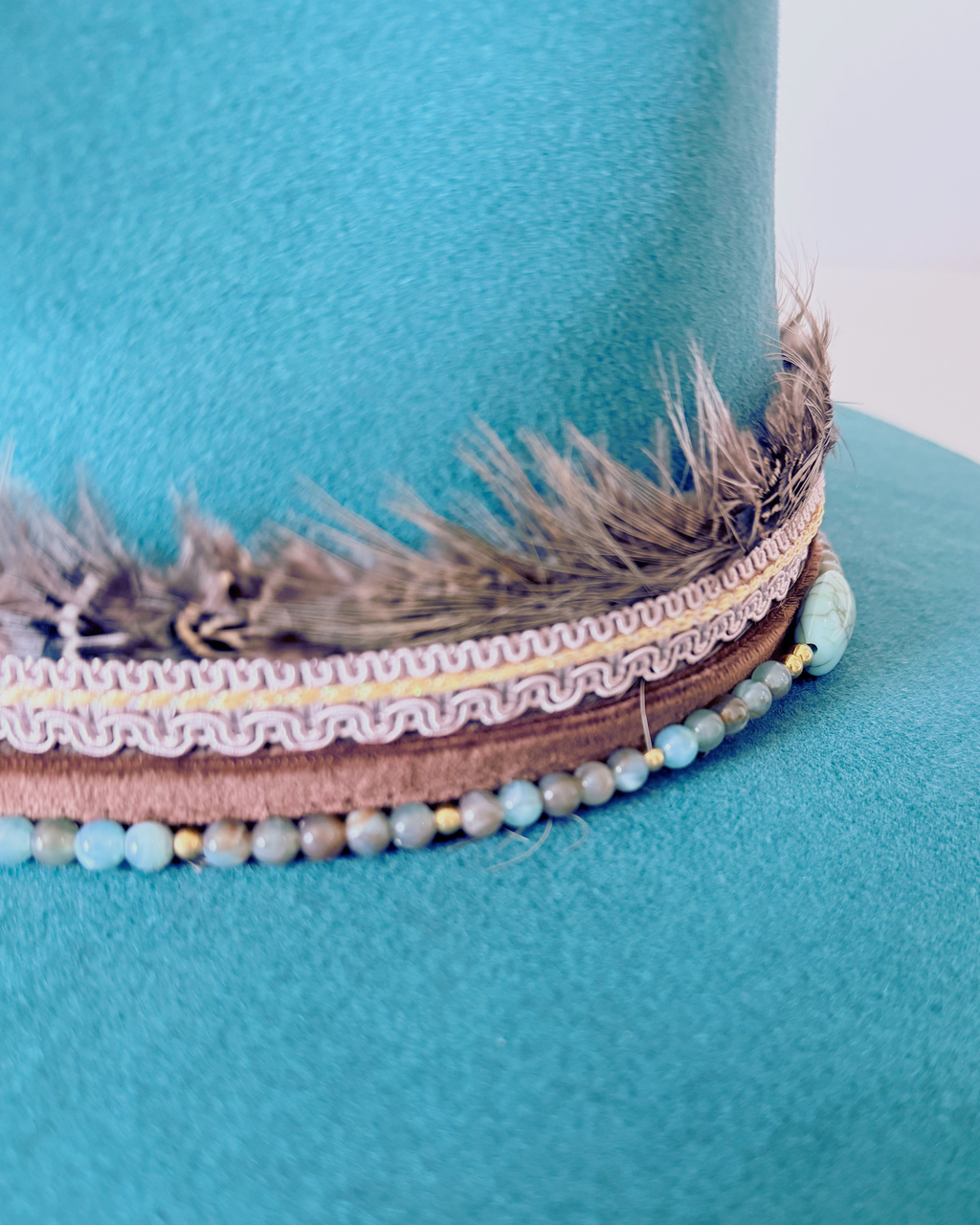 100% Wool Turquoise Western Rancher Hat
