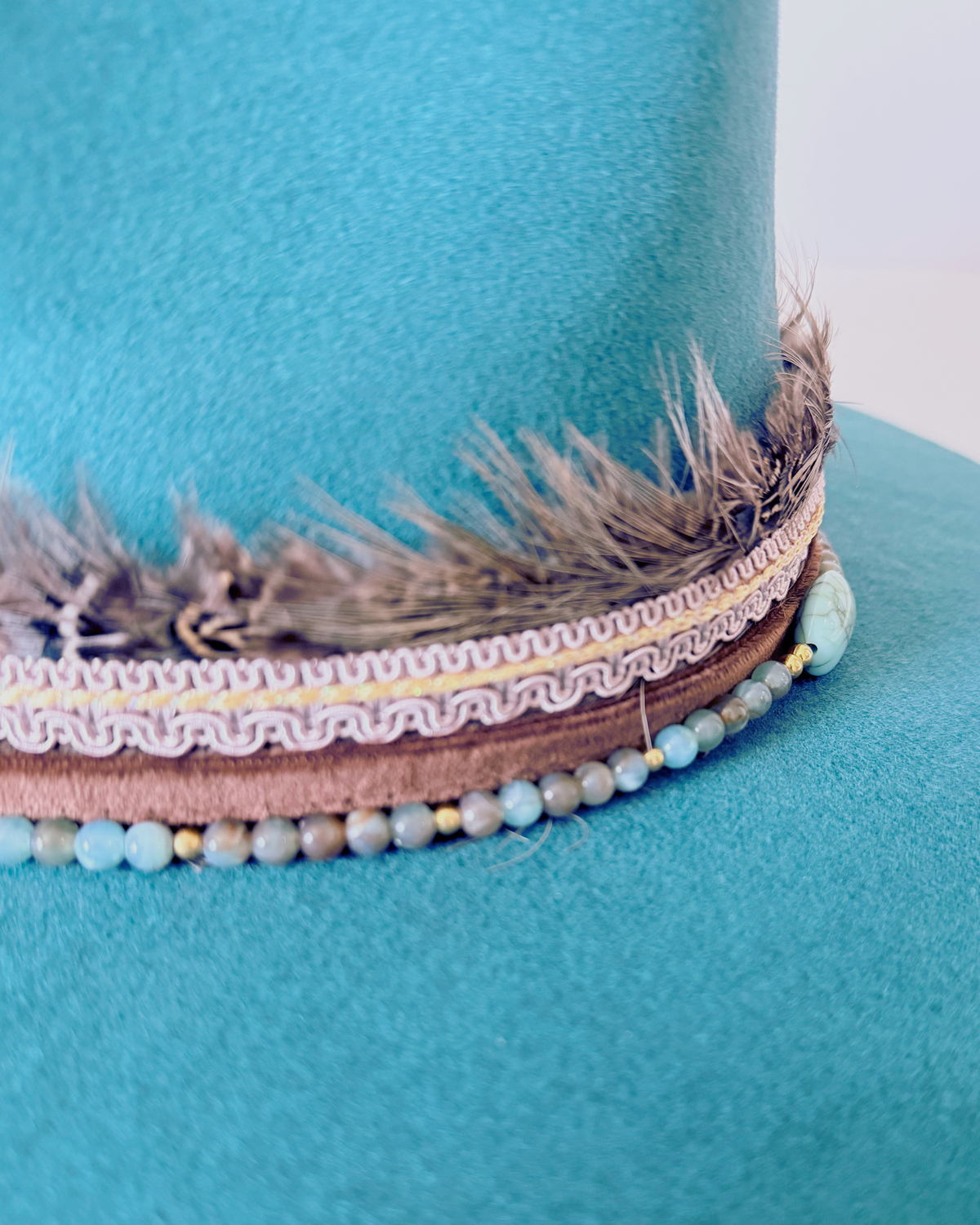 100% Wool Turquoise Western Rancher Hat