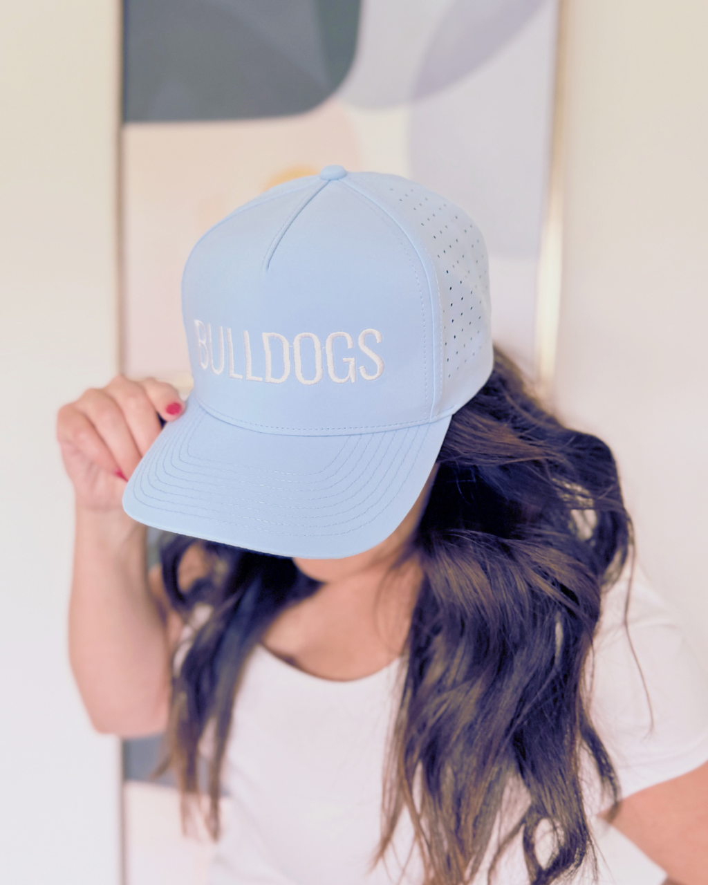 Bulldogs Baseball Hat, Blue and White Snapback