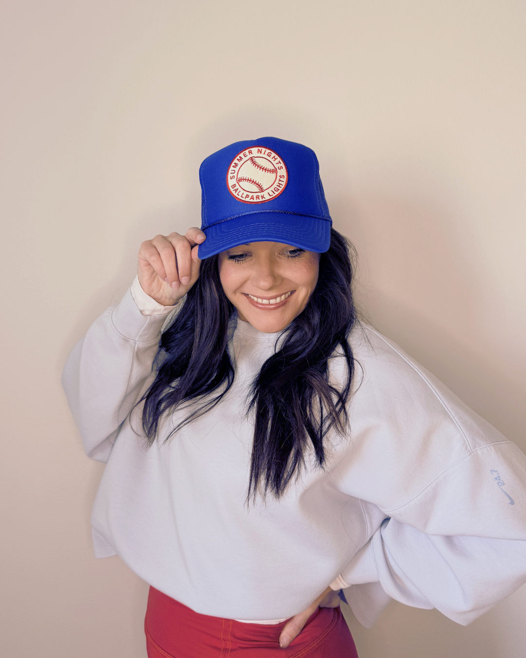 Summer Nights Ballpark Lights Trucker Hat