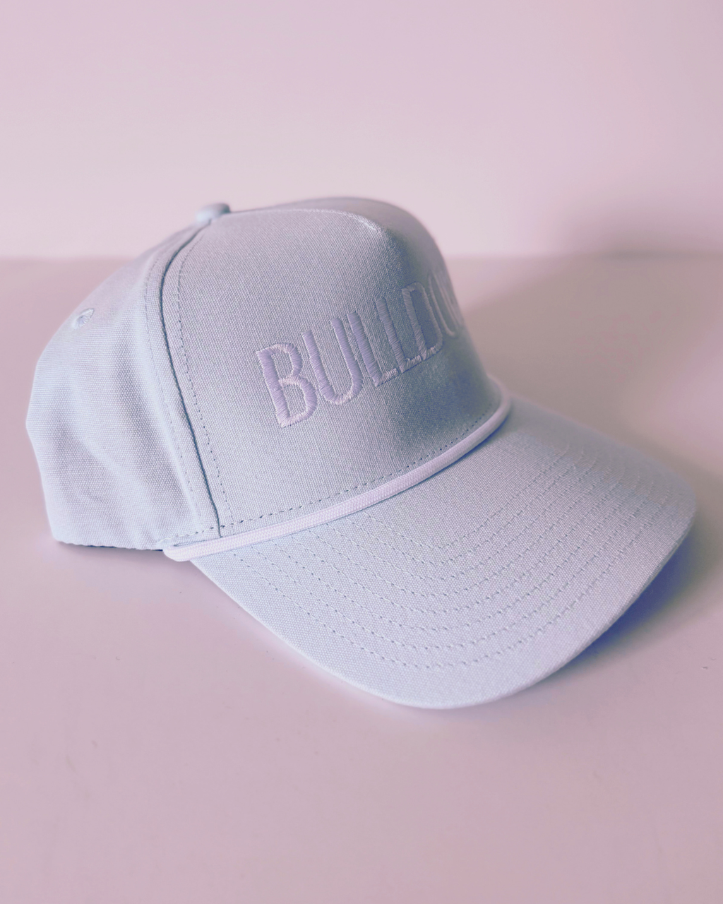 Bulldogs Baseball Hat, Light Blue and White Snapback
