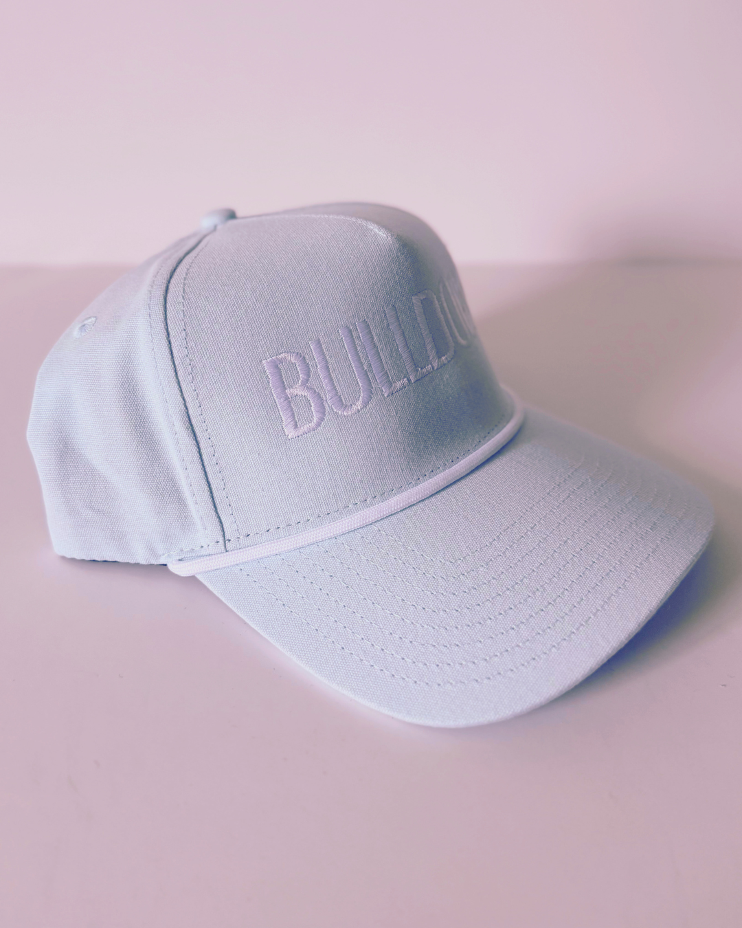 Bulldogs Baseball Hat, Light Blue and White Snapback
