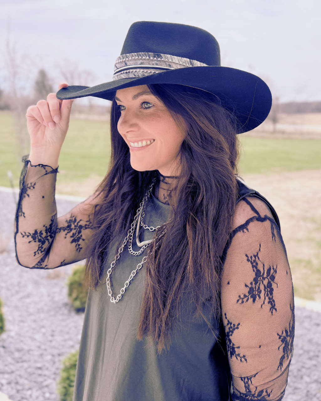 Black Western Hat 100% Wool