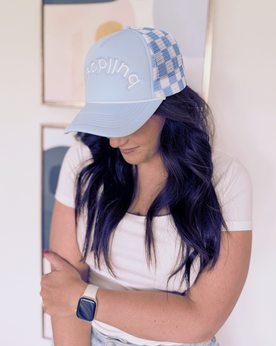 Upside-down, Backwards Bulldogs Trucker Hat, Blue and White Snapback
