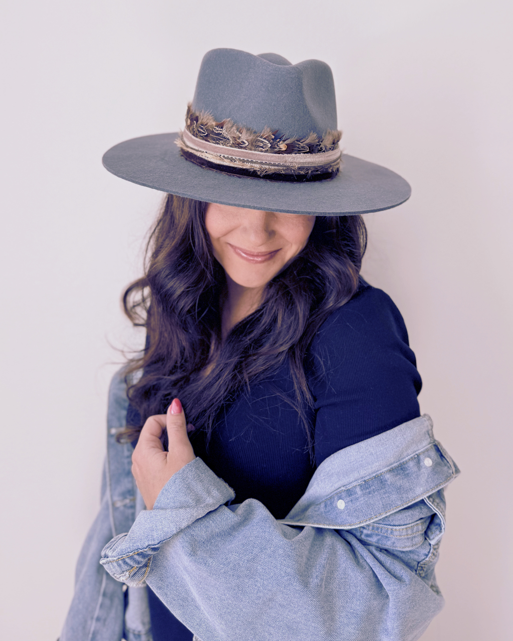 Stone Blue 100% Wool Felt Rancher Hat