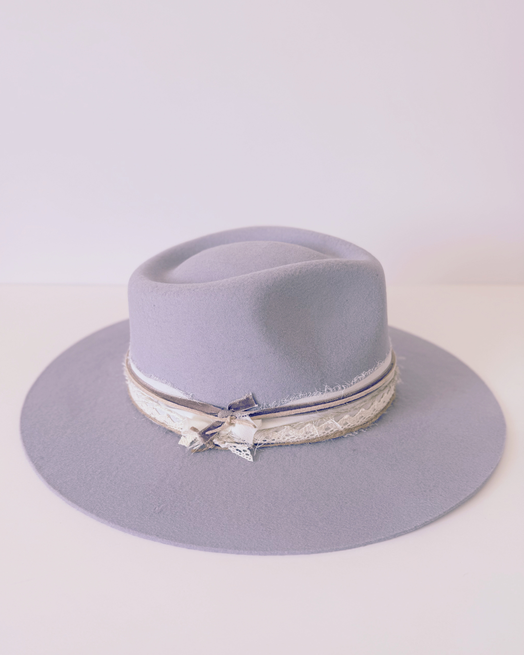 Ice Blue Grey 100% Wool Rancher Hat