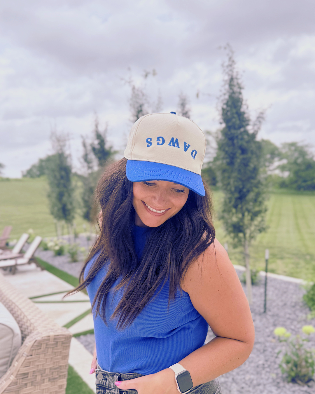 Dawgs Embroidered Baseball Hat, Royal Blue Snapback