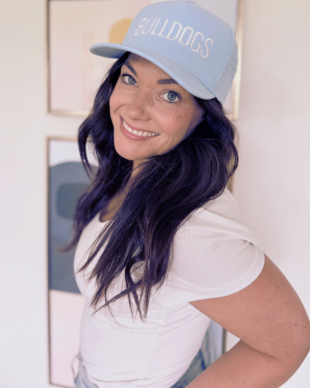Bulldogs Baseball Hat, Blue and White Snapback