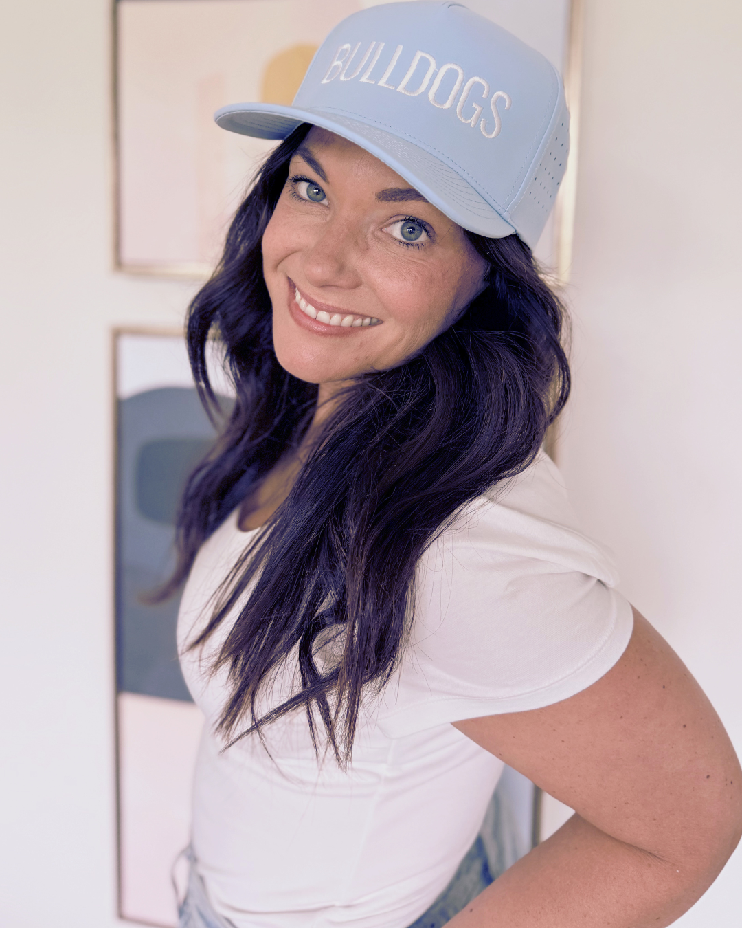 Bulldogs Baseball Hat, Blue and White Snapback
