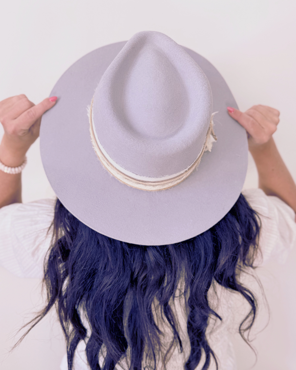 Ice Blue Grey 100% Wool Rancher Hat
