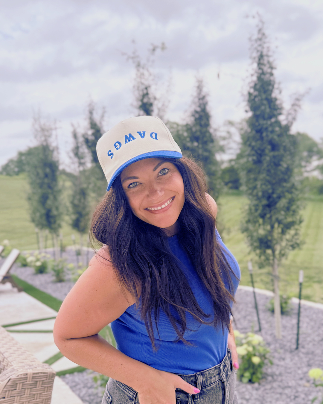 Dawgs Embroidered Baseball Hat, Royal Blue Snapback
