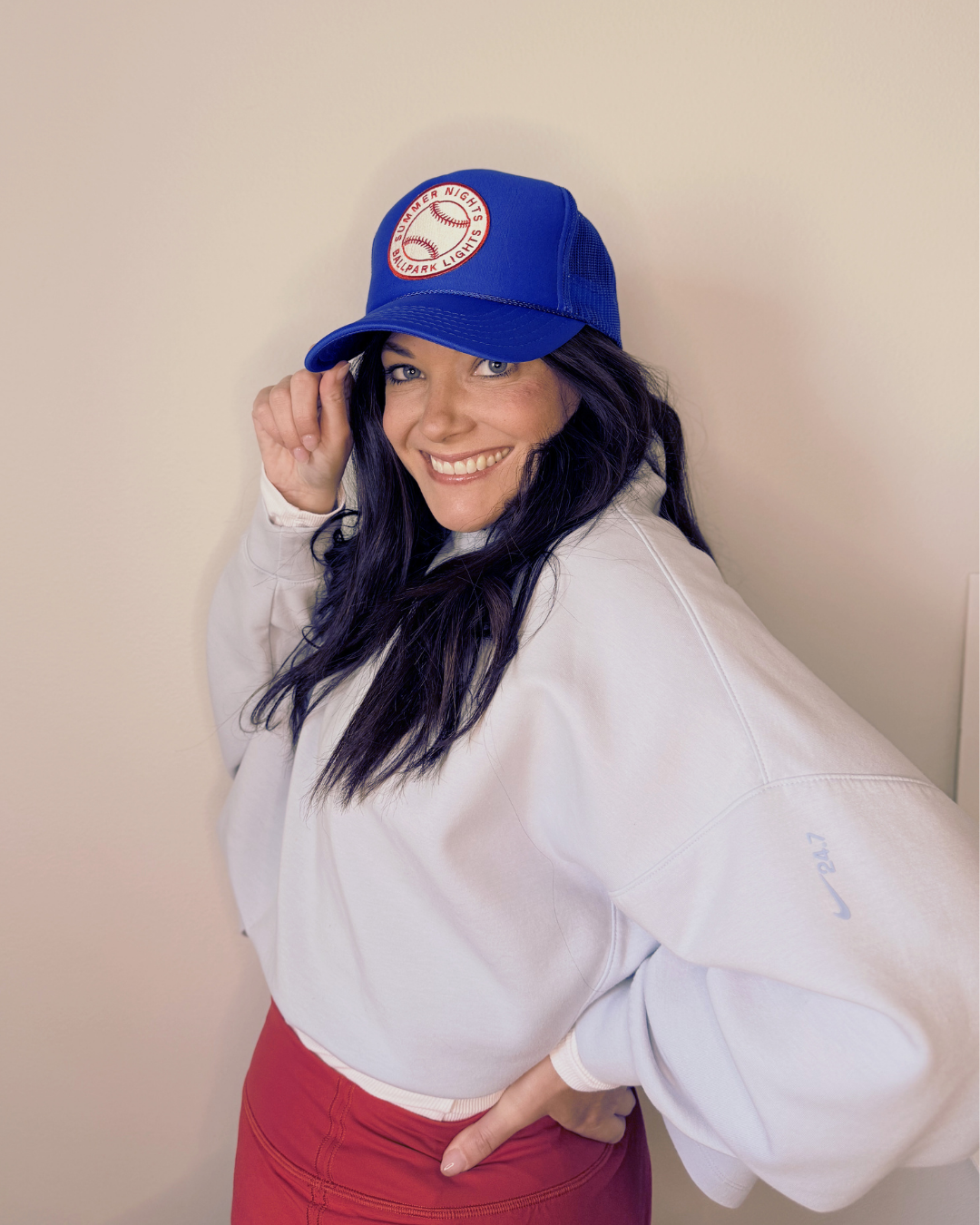 Summer Nights Ballpark Lights Trucker Hat