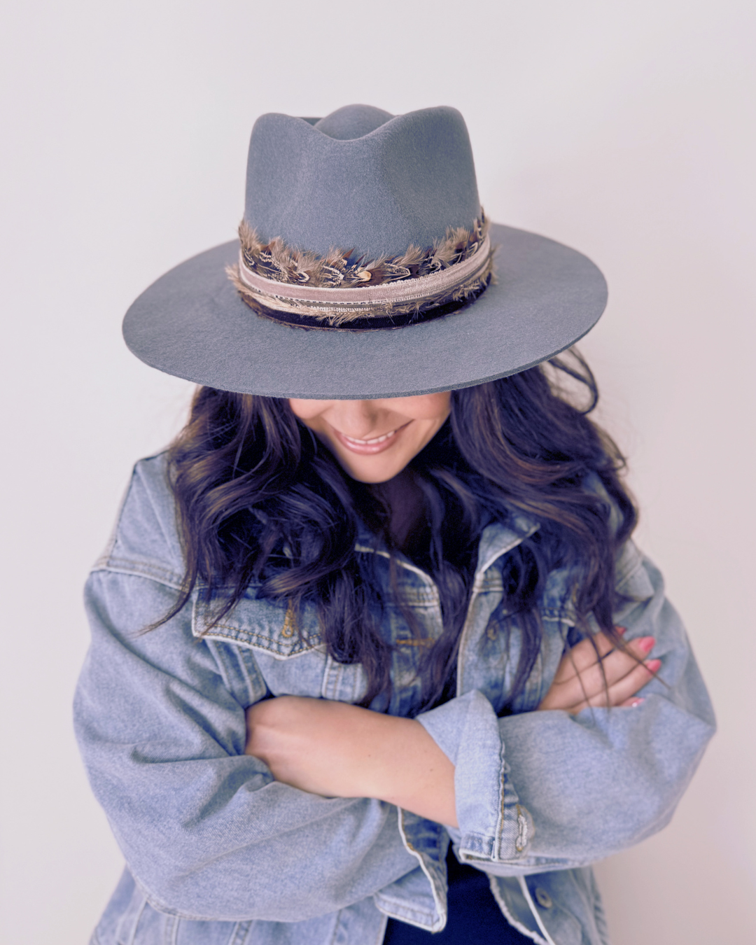 Stone Blue 100% Wool Felt Rancher Hat