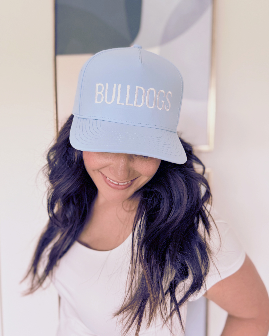 Bulldogs Baseball Hat, Blue and White Snapback