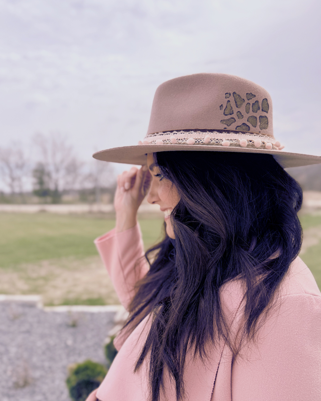 Fawn Brown Western Hat, 100% Wool, Leopard Burned Detailing