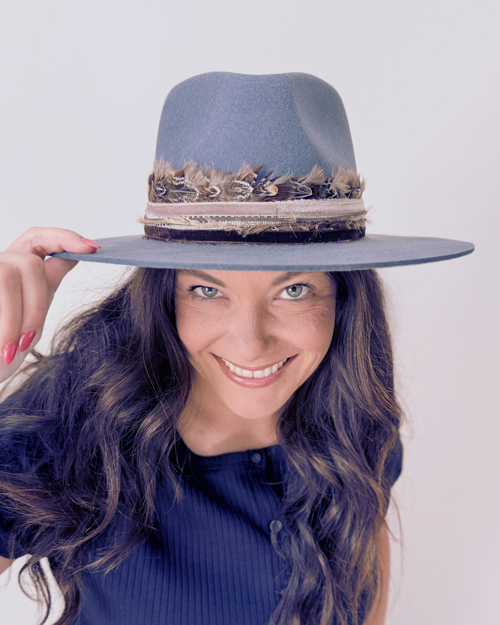 Stone Blue 100% Wool Felt Rancher Hat