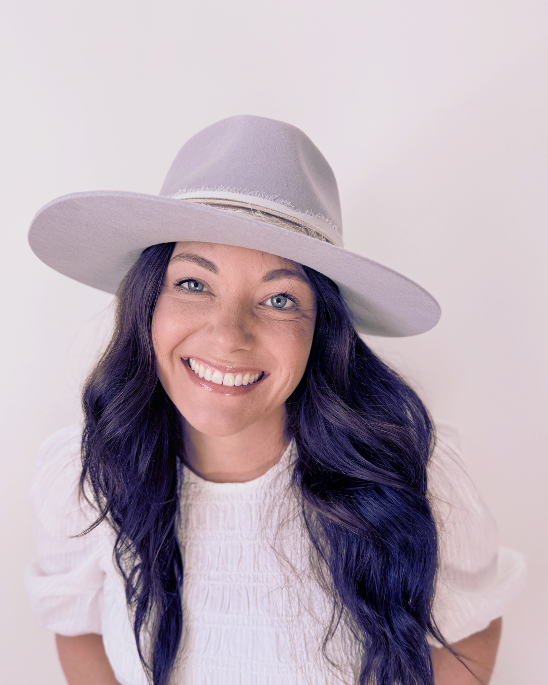 Ice Blue Grey 100% Wool Rancher Hat