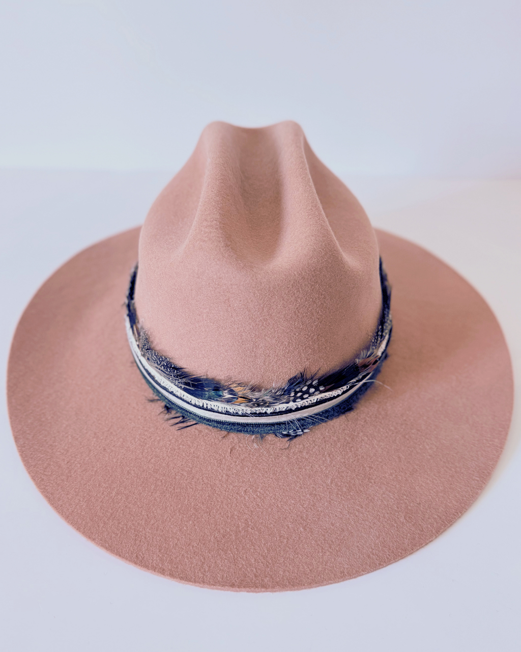 Camel 100% Wool Rancher Hat with Feather Band